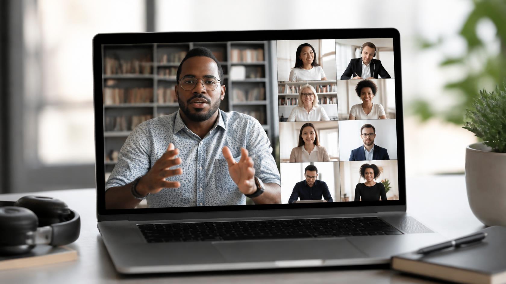 Instructor leading a live virtual training session