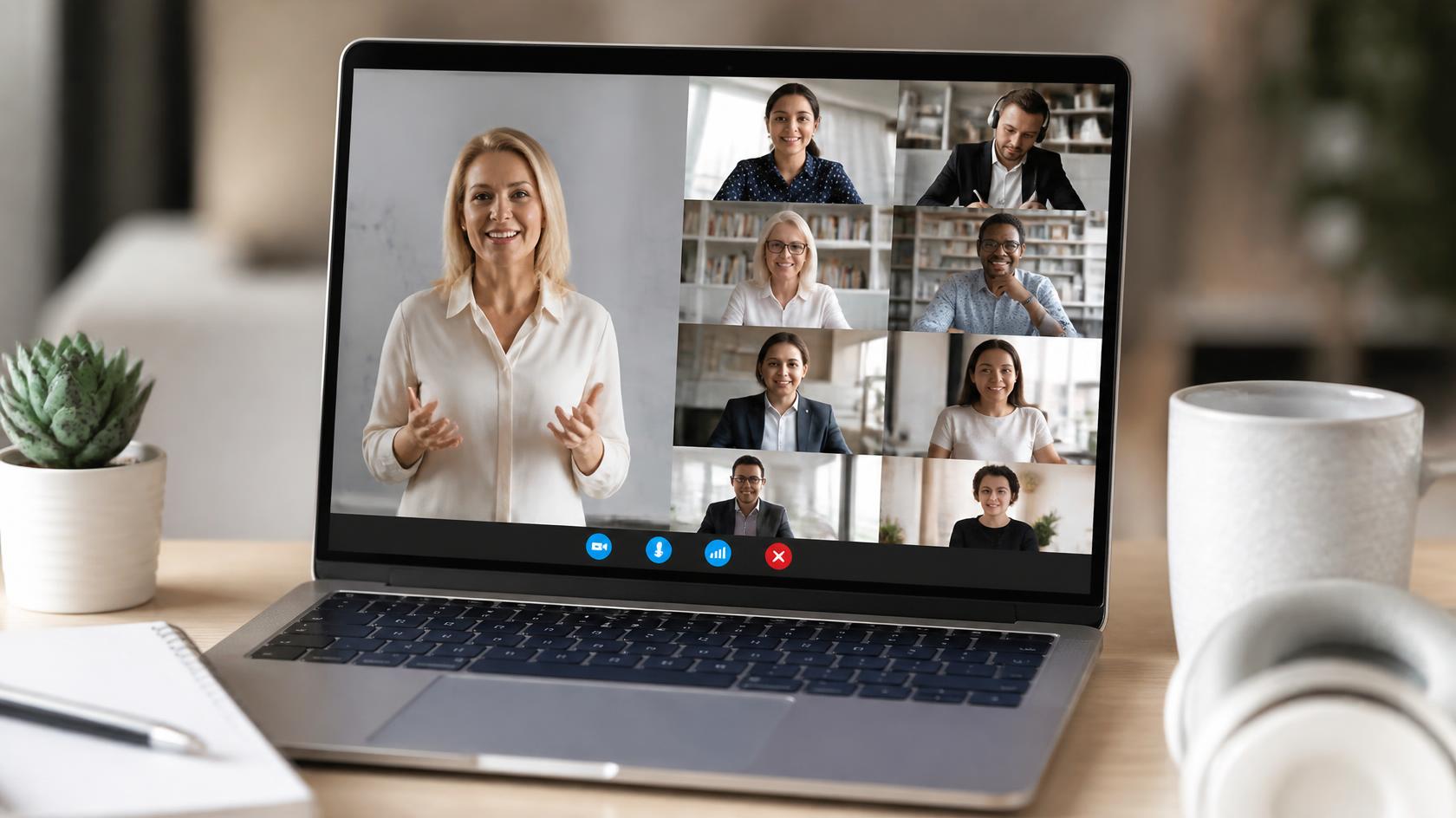 Live virtual training session with instructor and participants